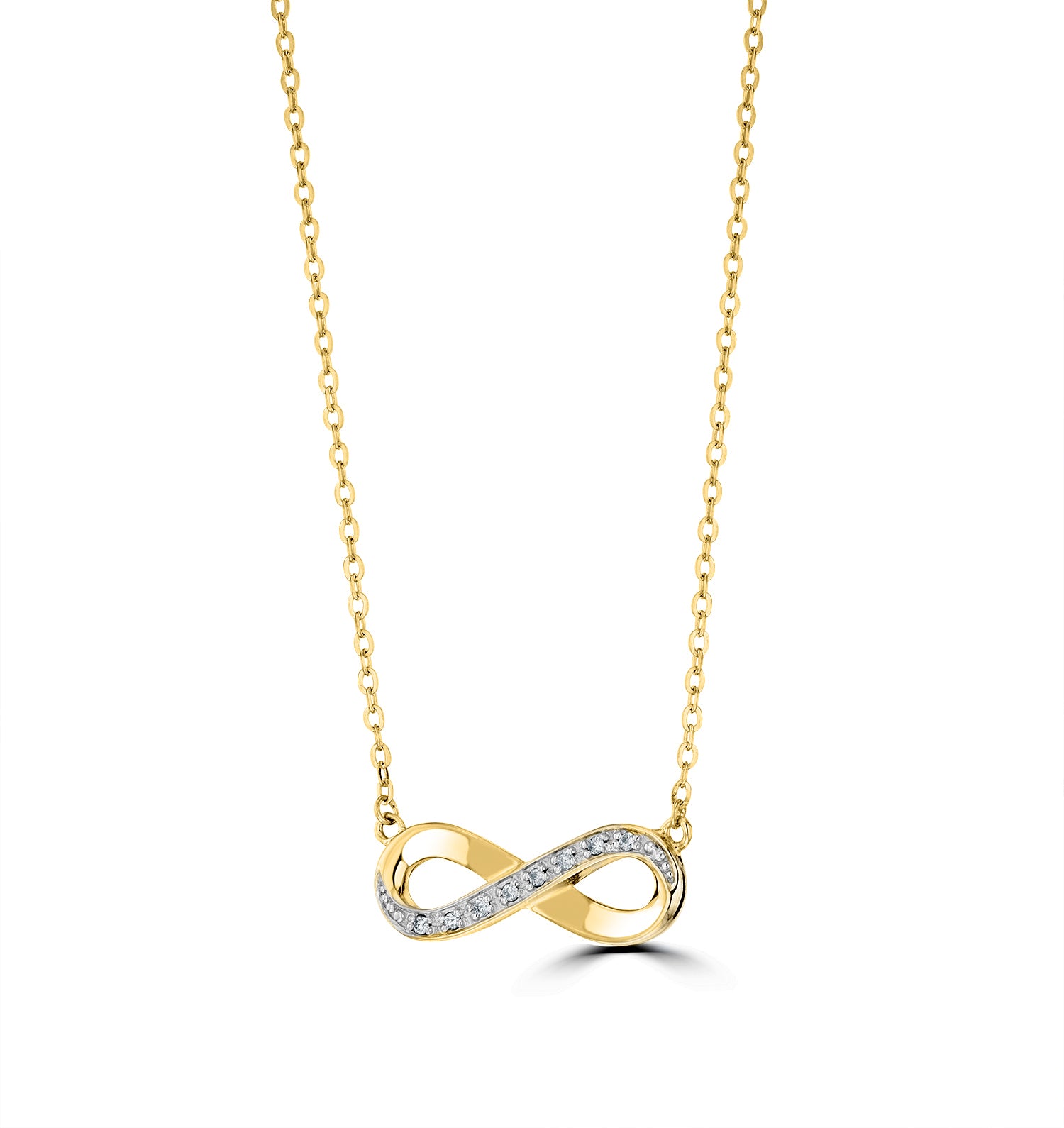 Infinity Necklace Lab Diamonds in 18K Gold Vermeil